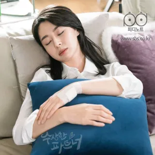 😴 피디노트 korean, woman, sleep, couch, resting, pillow telegram sticker