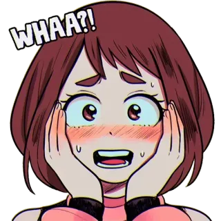 😳 WHAA?! schockiert, Überraschung, Ausruf, Cartoon, Anime whatsapp sticker