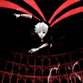 💉 Ken Kaneki Tokyo Ghoul 애니메이션, 만화, 구울, 빨간색, 호러 telegram sticker
