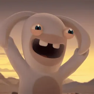 🤪 Rabbid Rabbid, conejo, gracioso, loco, dibujos animados whatsapp sticker