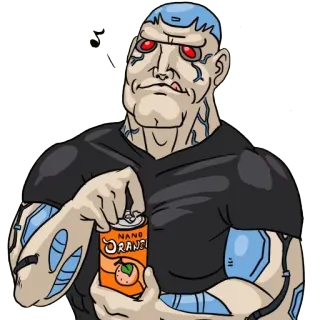 😊 NANO ORANGE Cyborg, Oranye, Minuman, Futuristik, Nano telegram sticker