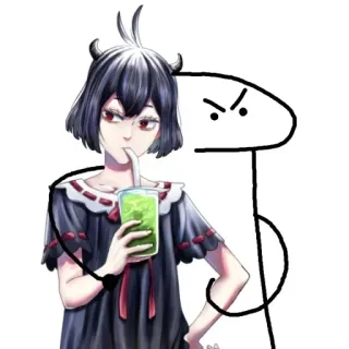 😍 Anime, Đồ uống, Nhân vật, Nghệ thuật, Fanart telegram sticker