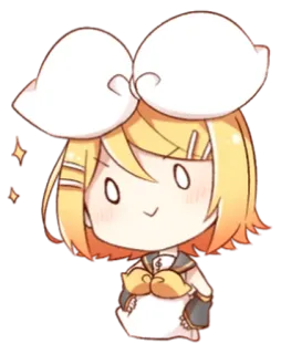 💭 Rin Kagamine Vocaloid Anime, Vocaloid, Rin Kagamine, Chibi, Imut, Kawaii telegram sticker