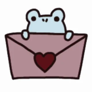 💌 лягушка, конверт, сердце, любовь, животное, милый telegram sticker