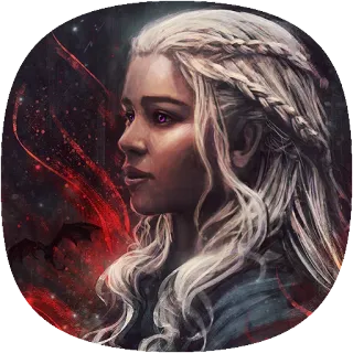 😍 Daenerys Targaryen Game of Thrones Daenerys Targaryen, Game of Thrones, Fantasi, Naga, Potret telegram sticker