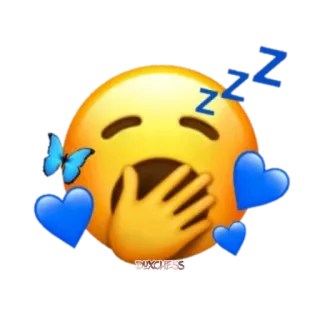 💙 DUXCHESS 絵文字, 眠い, あくび, 可愛い, ハート, 蝶 telegram sticker