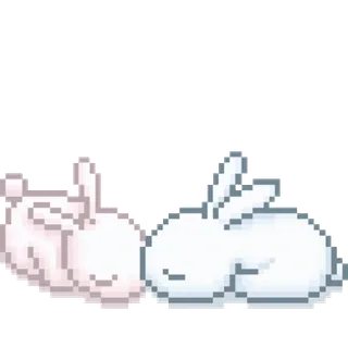 💓 conejo, conejito, pixel art, lindo, animal, durmiendo, kawaii telegram sticker