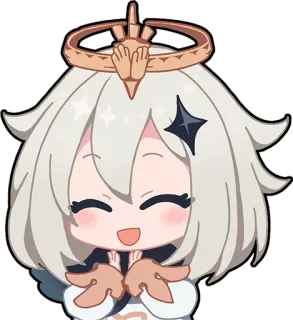 👏 Paimon Genshin Impact paimon, genshin impact, anime, video game, imut, kawaii, stiker telegram sticker