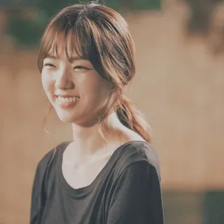 ❄ femme, sourire, portrait, personne, heureux, asiatique telegram sticker