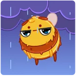 😔 пчела, грустный, дождь, мультфильм, облачно, плачущий telegram sticker