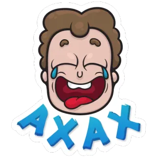 😆 AXAX 笑, 卡通, 贴纸, 表情包, 搞笑, 表情 telegram sticker