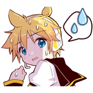 😥 Kagamine Len Anime, Vocaloid, Kagamine Len, Schwitzen, Besorgt telegram sticker