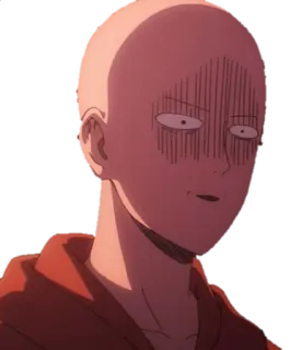 😥 Saitama One-Punch Man Аниме, Герой, Смешно, Лысый, В шоке, Манга telegram sticker