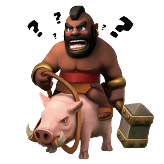 🖋 Hog Rider Clash of Clans Chevaucheur de cochon, Clash of Clans, Jeu, Personnage, Jeu mobile, Fantasy whatsapp sticker