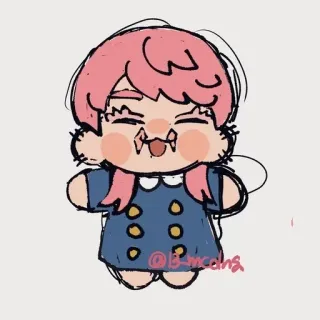💊 @b-mcans อนิเมะ, การ์ตูน, น่ารัก, ผมสีชมพู, ผู้หญิง, ภาพวาด, ภาพสเก็ตช์ telegram sticker