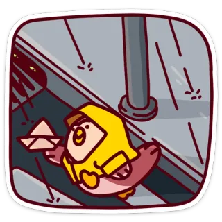 🤡 Vogel, Papierflieger, Post, Lieferung, Süß, Cartoon whatsapp sticker