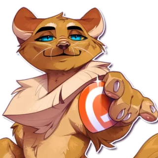 💵 gato, furry, animal, mamífero, dibujo animado, personaje telegram sticker