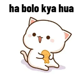 🧐 ha bolo kya hua 猫, アニメ, 可愛い, 魚, 面白い, ミーム whatsapp sticker