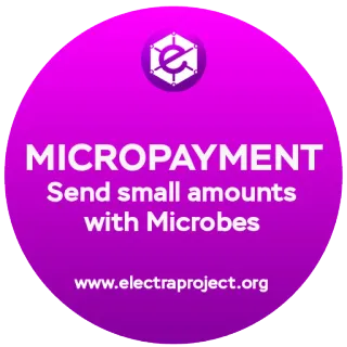 🔺 MICRO PAYMENT
Send small amounts
with Microbes
www.electraproject.org micropagamento, Electraproject, tecnologia, finanças, criptomoeda telegram sticker