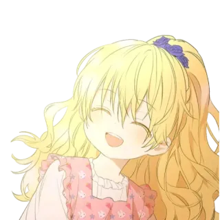 😄 Anime, Garota, Sorriso, Desenho animado, Fofo whatsapp sticker