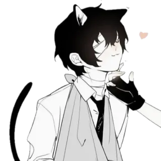 🥰 Anime, Orelhas de gato, Gargantilha, Bandagens telegram sticker