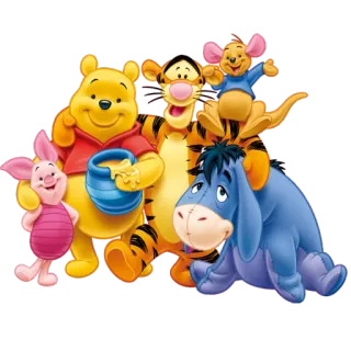 🙂 Winnie the Pooh Ursinho Pooh, Leitão, Tigrão, Ió, Guru, Disney, desenho animado telegram sticker