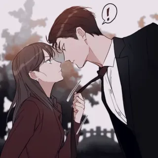 🕯 couple, romance, anime, man, woman, tie, love telegram sticker
