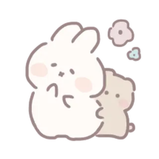 🍼 słodkie, zwierzę, królik, niedźwiedź, naklejka, kawaii telegram sticker