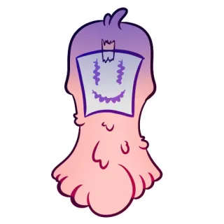 😶 sticker, desenho animado, monstro, fofo, roxo, rosa telegram sticker