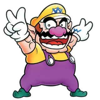✌ Wario Варио, Нинтендо, Марио, Персонаж видеоигр telegram sticker