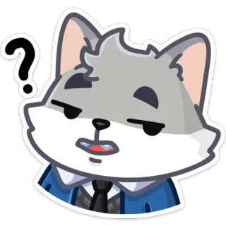 🤔 raposa, confuso, ponto de interrogação, incerto, animal, desenho animado whatsapp sticker