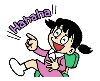 ⭐️ Hahaha dessin animé, rire, fille, drôle, haha whatsapp sticker