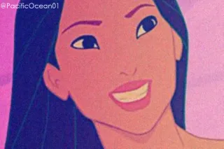 😁 Pocahontas @PacificOcean01 dessin animé, Pocahontas, Disney, princesse, animé, sourire, femme, personnage whatsapp sticker