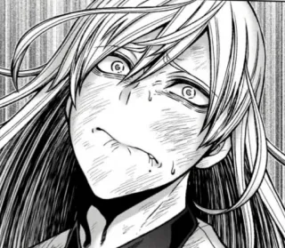 😭 Animé, Manga, Vieilli, Expression, Bande dessinée, Portrait, Fille, Visage telegram sticker