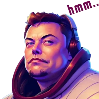 🤔 Elon Musk hmm... elon musk, penser, hmm, tech, espace, business telegram sticker