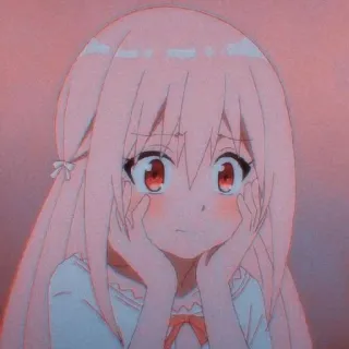 ☺️ anime, manga, cute, girl, pink hair, blush telegram sticker