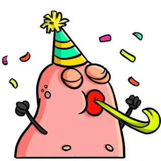 🎉 fête, célébration, dessin animé, festif, chapeau, confettis telegram sticker