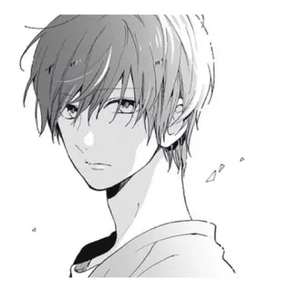 😕 anime, manga, boy, character, portrait, drawing telegram sticker