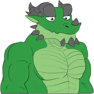 🙂 Drache, Fellwesen, Cartoon, Grün, Fantasy, Monster telegram sticker