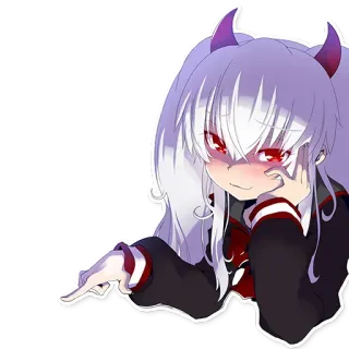 👇 Anime, Demônio, Garota, Kawaii, Chifres, Fofo telegram sticker