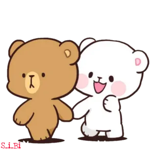 👫 orsi, carino, cartoni animati, amicizia, felice telegram sticker