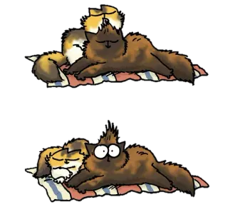 😳 cat, sleeping, cartoon, cute, animal whatsapp sticker