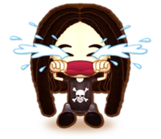 😭 crying, sad, cartoon, character, tears, skull, emotional, illustration telegram sticker