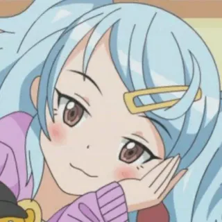 😏 애니메이션, 여자, 귀여운, 만화, 미소 telegram sticker