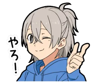 😉 やろ! Anime, Cartoni animati, Occhiolino, Giapponese, Sì, Ok telegram sticker