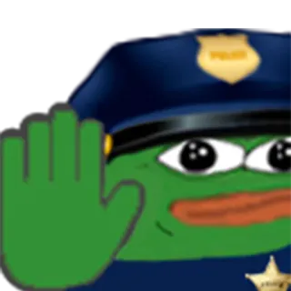 🛑 Pepe the Frog pepe, 青蛙, 警察, 警官, 停止, 手 telegram sticker
