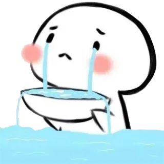 😭 triste, llorando, lágrimas, emocional, dibujos animados telegram sticker
