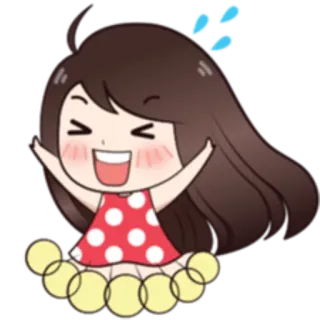 🏃 만화, 소녀, 행복한, 귀여운 whatsapp sticker