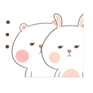 😒 bunny, cute, bear, animal, sticker whatsapp sticker
