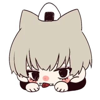 😛 Anime, Kawaii, Oreilles de chat, Boule de riz telegram sticker
